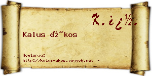 Kalus Ákos névjegykártya
